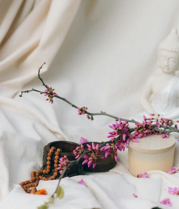 Woman in a calm yoga pose symbolizing inner focus and peace.